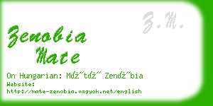 zenobia mate business card